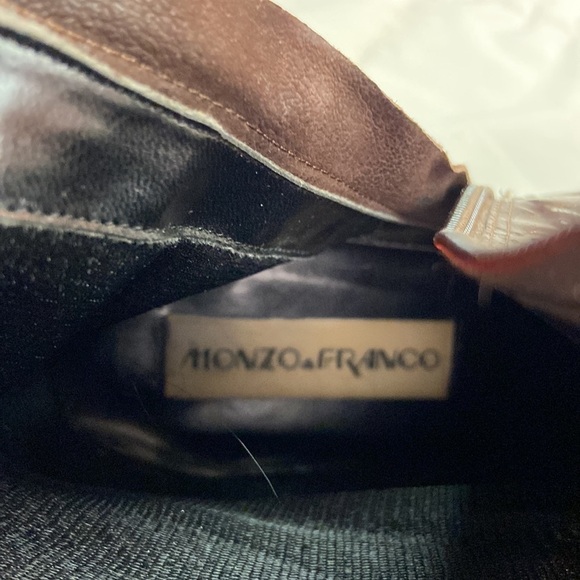 Monzo & Franco Oyster Heeled Embossed Brown Leather Upper Boots Size 8.5 EUC - Picture 10 of 13